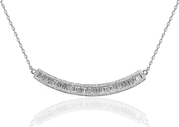 1,4 Ct Baget Cut Diamond Necklace