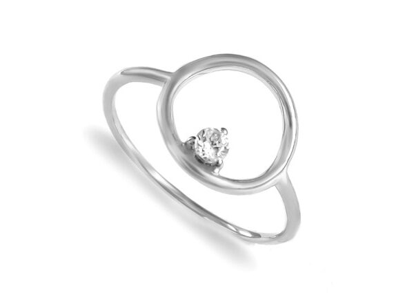 0,045 Ct Round Cut Diamond Ring