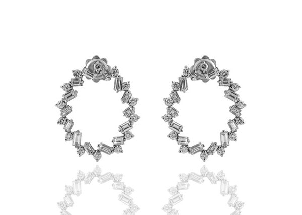 2,33 Ct Round Cut Diamond Earring