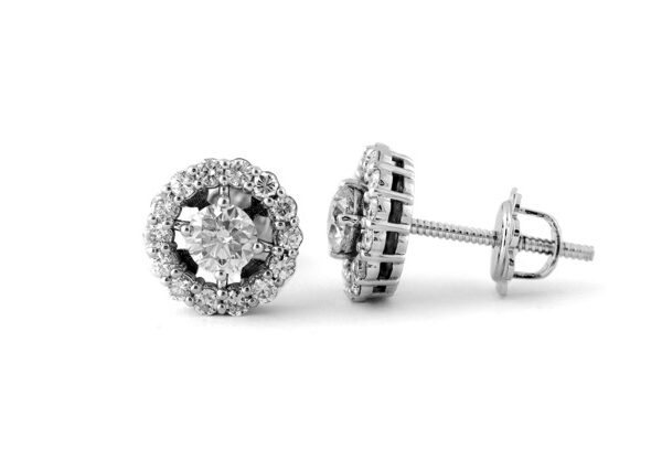 1,23 Ct Round Cut Diamond Earring
