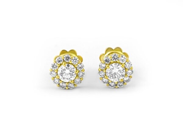1,08 Ct Round Cut Diamond Earring