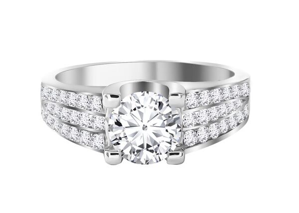 0,0925 Ct Round Cut Diamond Ring