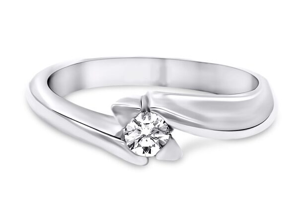 0,1 Ct Round Cut Diamond Ring