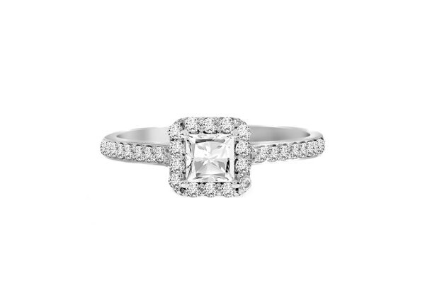 0,64 Ct Princess Cut Diamond Ring