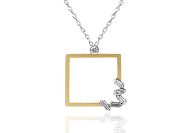 0,16 Ct Baget Cut Diamond Necklace