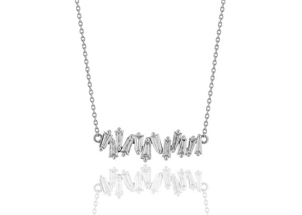 0,96 Ct Baget Cut Diamond Necklace