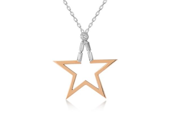 0,15 Ct Baget Cut Diamond Necklace