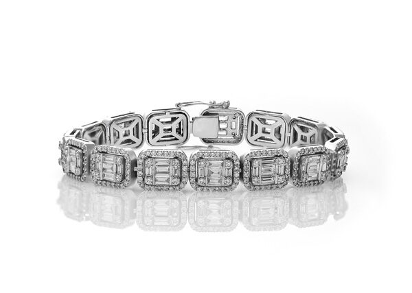 6,15 Ct Baget Cut Diamond Bracelet