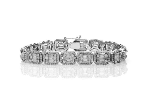 7 Ct Baget Cut Diamond Bracelet