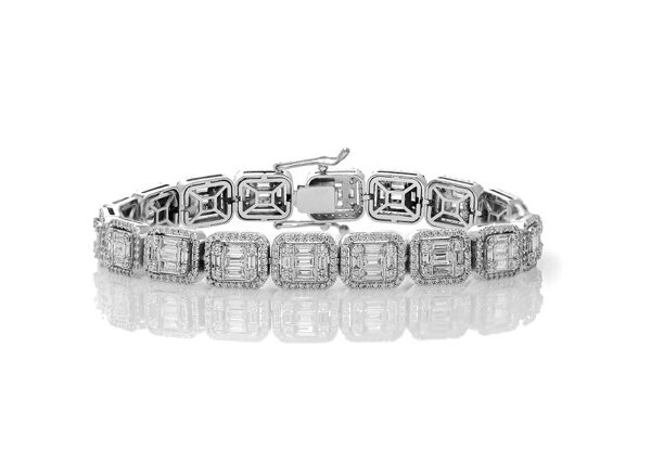 7,7 Ct Baget Cut Diamond Bracelet
