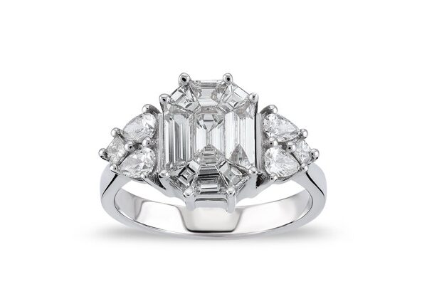 1,27 Ct Pie cut Cut Diamond Ring